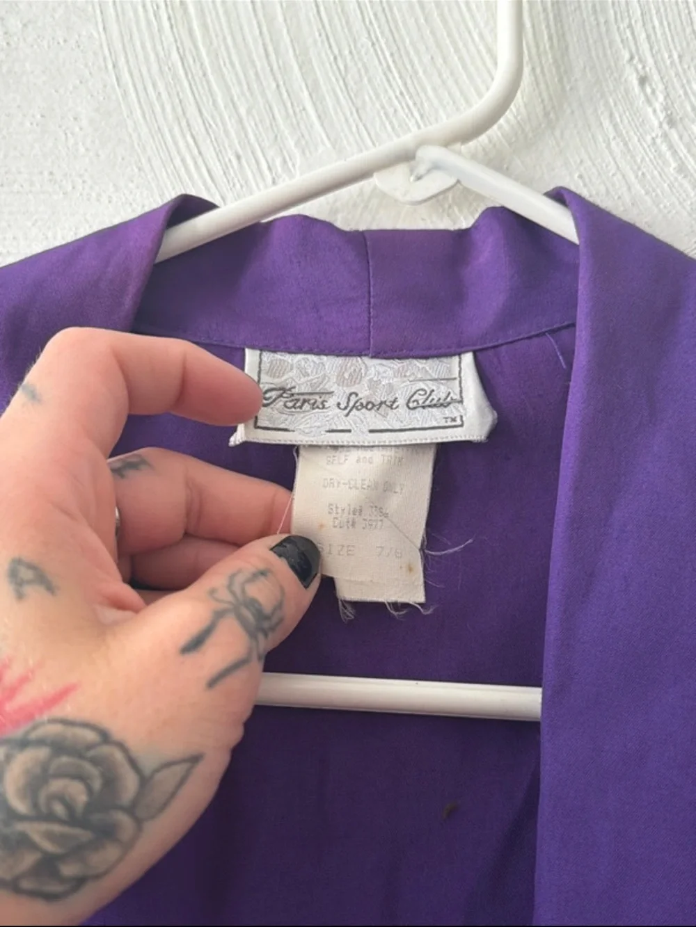 Purple Open-Front Blazer with Teal Trim